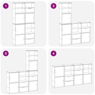 Bijzetkasten 4 st ODDA 40x24x79 cm massief grenenhout 9