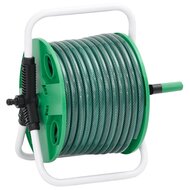 Slanghaspel met slangkoppelset 0,5&quot; 50 m vrijstaand PVC groen 1