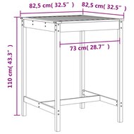 3-delige Barset massief grenenhout wit 9