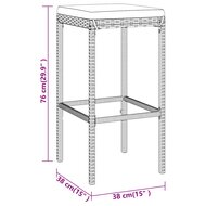 11-delige Tuinbarset met kussens poly rattan zwart 8