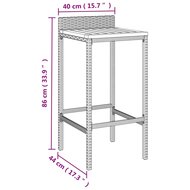 11-delige Tuinbarset poly rattan en massief acaciahout grijs 7