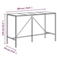 11-delige Tuinbarset poly rattan en massief acaciahout grijs 8