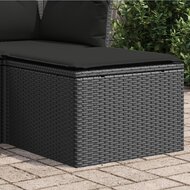 Tuinkruk met kussen 55x55x37 cm poly rattan zwart 1