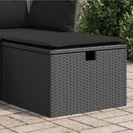 Tuinkruk met kussen 55x55x37 cm poly rattan zwart 3