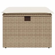 Tuinkruk met kussen 55x55x37 cm poly rattan beige 4