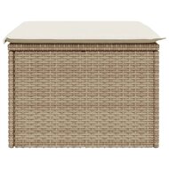 Tuinkruk met kussen 55x55x37 cm poly rattan beige 5