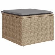 Tuinkruk met kussen 55x55x37 cm poly rattan beige 2