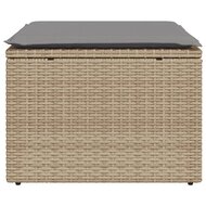 Tuinkruk met kussen 55x55x37 cm poly rattan beige 4