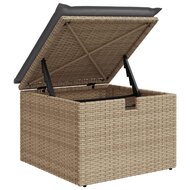 Tuinkruk met kussen 55x55x37 cm poly rattan beige 9