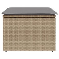 Tuinkruk met kussen 55x55x37 cm poly rattan beige 4