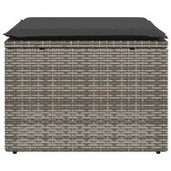 Tuinkruk met kussen 55x55x37 cm poly rattan grijs 4