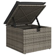 Tuinkruk met kussen 55x55x37 cm poly rattan grijs 7