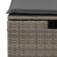 Tuinkruk met kussen 55x55x37 cm poly rattan grijs 8