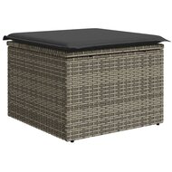 Tuinkruk met kussen 55x55x37 cm poly rattan grijs 2