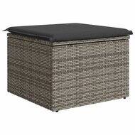 Tuinkruk met kussen 55x55x37 cm poly rattan grijs 6