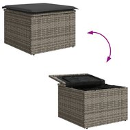 Tuinkruk met kussen 55x55x37 cm poly rattan grijs 7