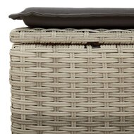 Tuinkruk met kussen 55x55x37 cm poly rattan lichtgrijs 5