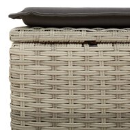 Tuinkruk met kussen 55x55x37 cm poly rattan lichtgrijs 7