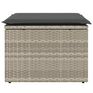 Tuinkruk met kussen 55x55x37 cm poly rattan lichtgrijs 5