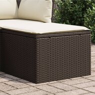 Tuinkruk met kussen 55x55x37 cm poly rattan bruin 1