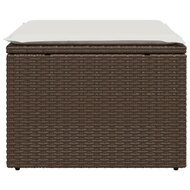 Tuinkruk met kussen 55x55x37 cm poly rattan bruin 4