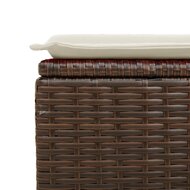 Tuinkruk met kussen 55x55x37 cm poly rattan bruin 5