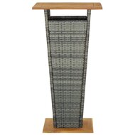 Bartafel 60x60x110 cm poly rattan en massief acaciahout grijs 3