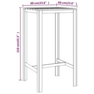 Bartafel 60x60x110 cm ge&iuml;mpregneerd grenenhout 5