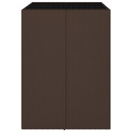 Bartafel met glazen blad 105x80x110 cm poly rattan bruin 4