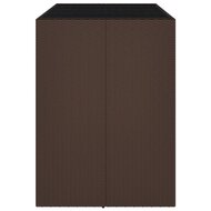 Bartafel met glazen blad 145x80x110 cm poly rattan bruin 4