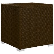 3-delige Ligbeddenset met theetafel poly rattan bruin 9