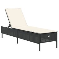 3-delige Ligbeddenset met kussens poly rattan zwart 8