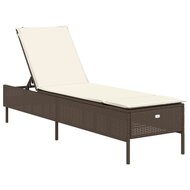 3-delige Ligbeddenset met kussens poly rattan bruin 8