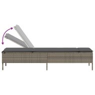 3-delige Ligbeddenset met kussens poly rattan grijs 9