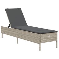 3-delige Ligbeddenset met kussens poly rattan lichtgrijs 8