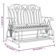 Schommelbank 2-zits 114 cm staal zwart 9