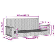 Schommelbank 119x56x48 cm poly rattan zwart 9