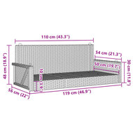 Schommelbank 119x56x48 cm poly rattan bruin 9