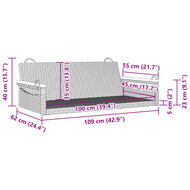 Schommelbank 109x62x40 cm poly rattan grijs 9