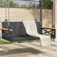 Schommelbank 109x62x40 cm poly rattan zwart 1