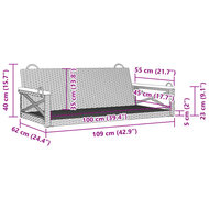 Schommelbank 109x62x40 cm poly rattan grijs 9