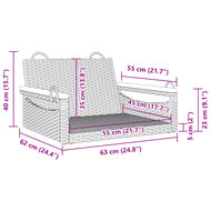 Schommelbank 63x62x40 cm poly rattan zwart 9