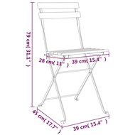 Bistrostoelen 2 st inklapbaar massief acaciahout en staal 9