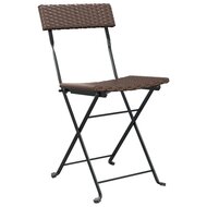 Bistrostoelen 2 st inklapbaar poly rattan en staal bruin 3