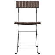 Bistrostoelen 2 st inklapbaar poly rattan en staal bruin 4