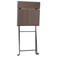 Bistrostoelen 2 st inklapbaar poly rattan en staal bruin 7