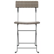 Bistrostoelen 2 st inklapbaar poly rattan en staal grijs 4