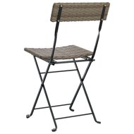 Bistrostoelen 2 st inklapbaar poly rattan en staal grijs 6