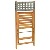 Bistrostoelen 2 st massief acaciahout en poly rattan grijs 8