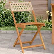 Bistrostoelen 2 st massief acaciahout en poly rattan beige 1